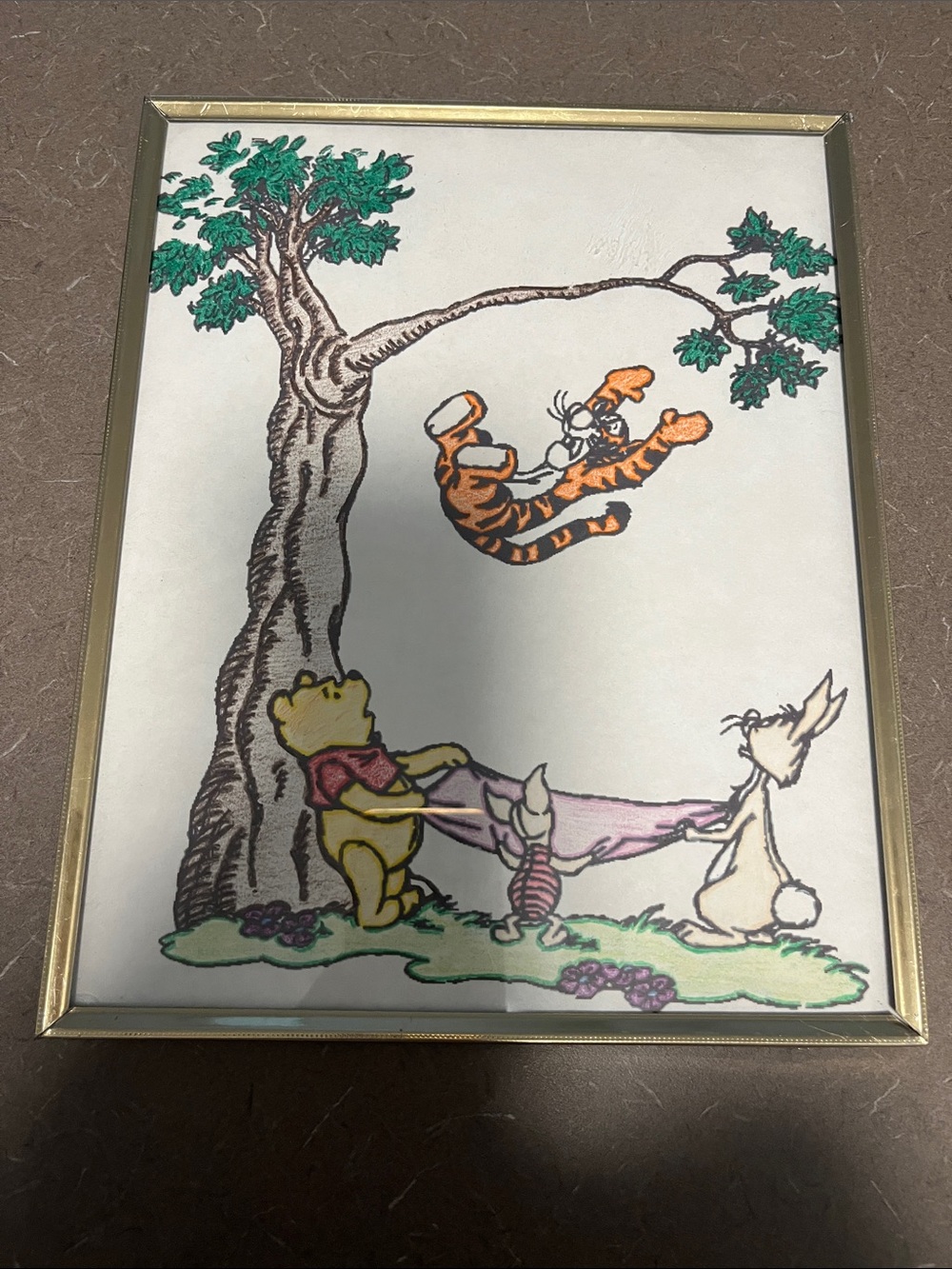 Winnie the Pooh Storybook Wall Art - Multicolor 8x10 framed